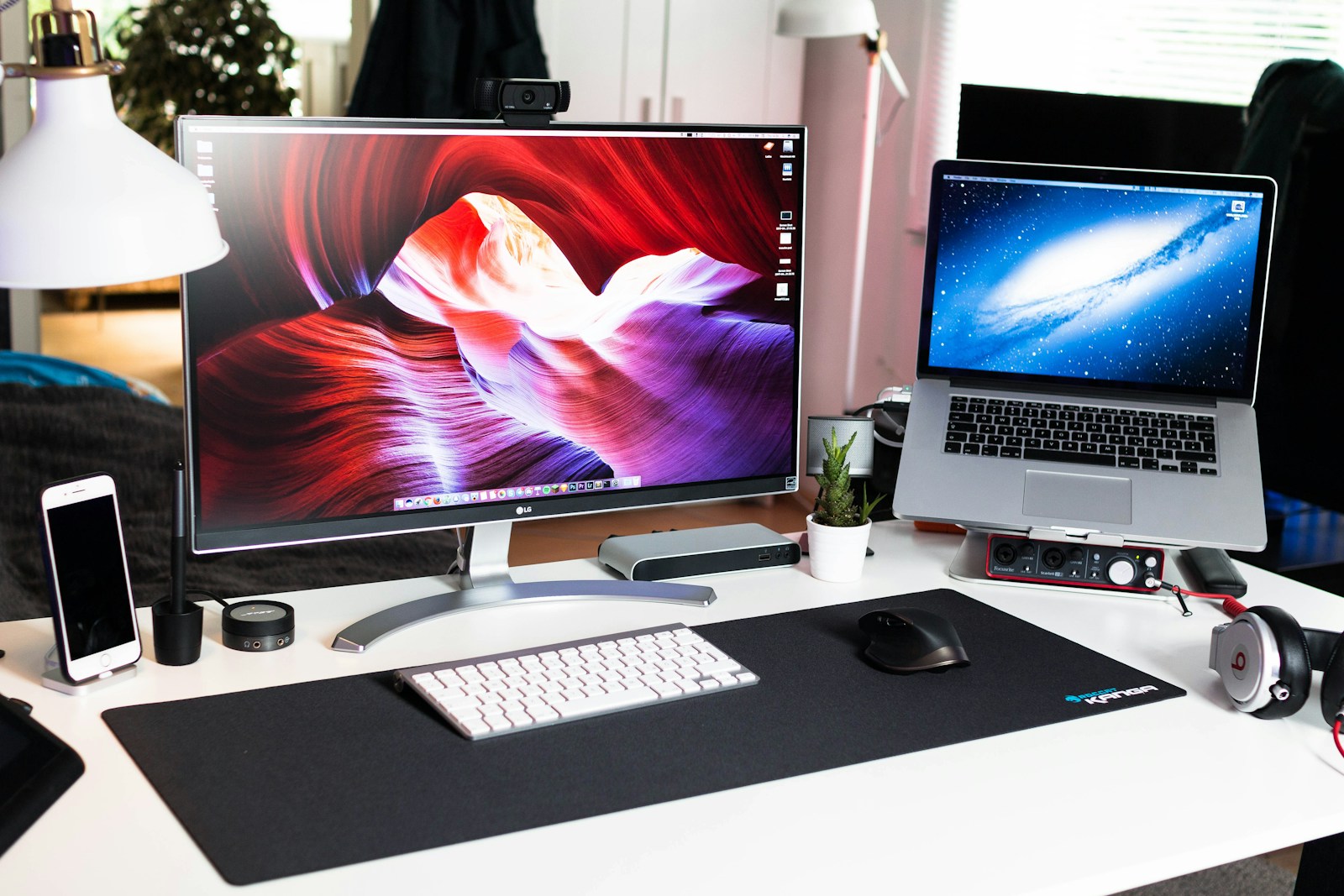 Mac workstation with external display