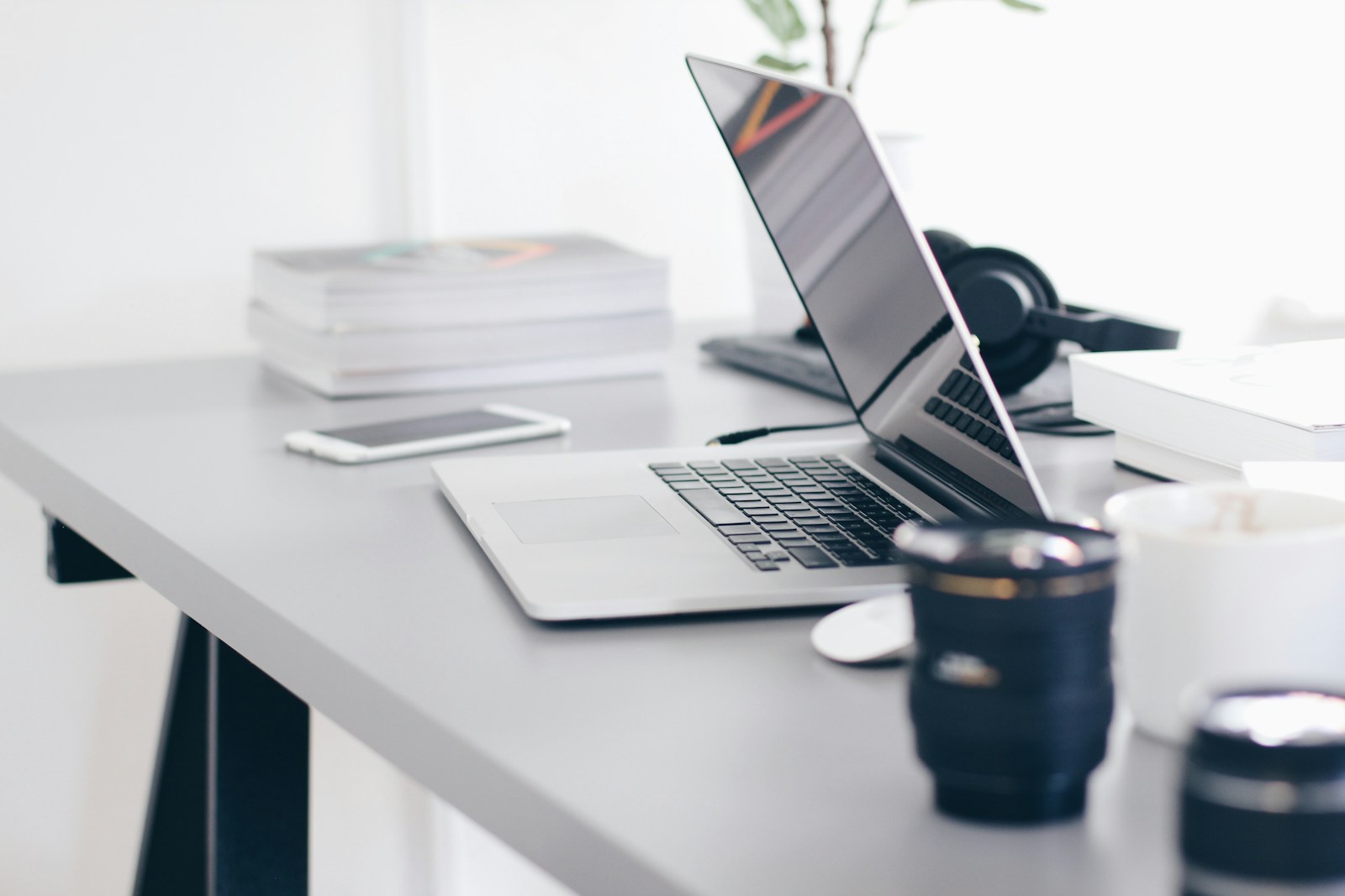 Silver MacBook Pro on a desk
